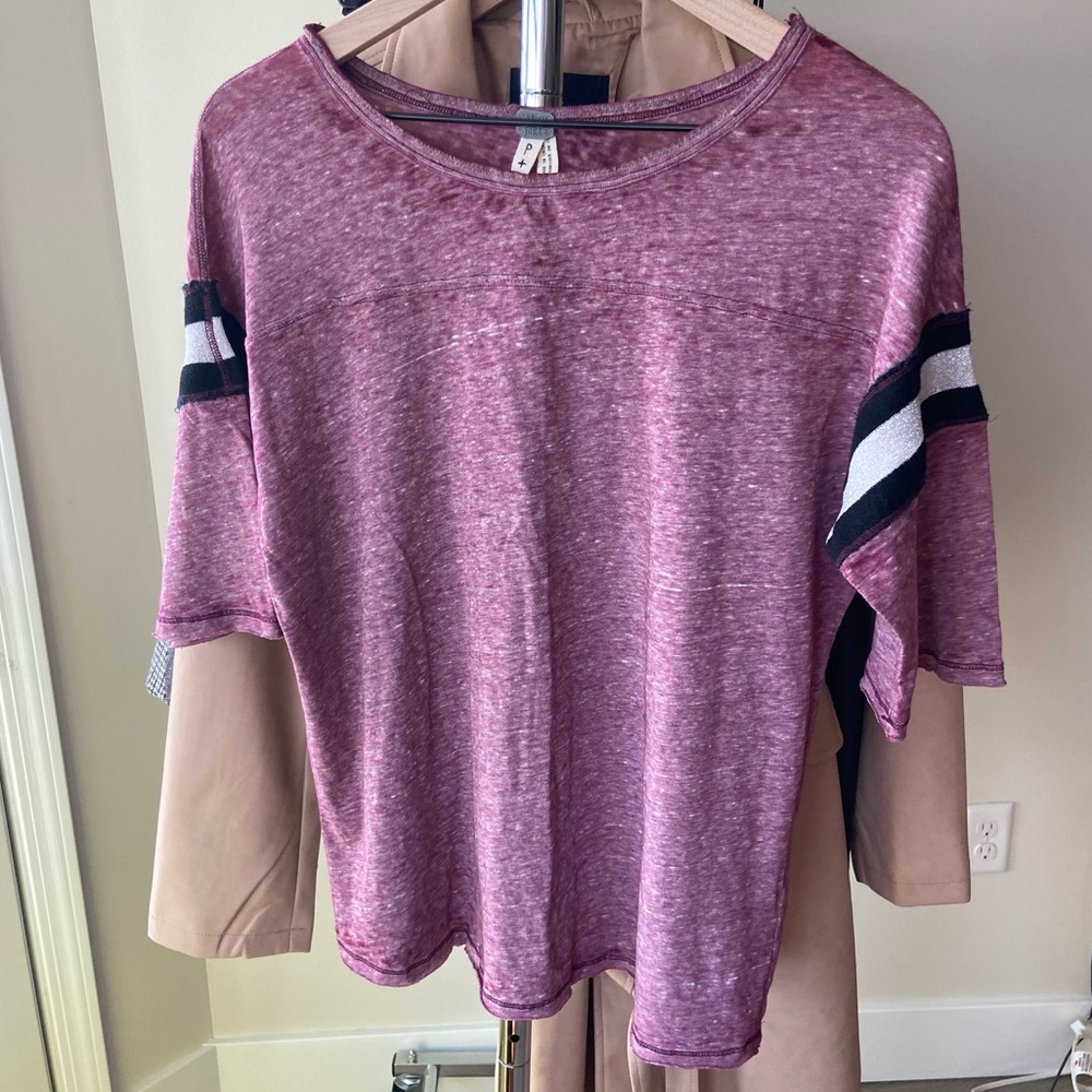 Free People We The Free Vintage Tee Striped Sleeve
